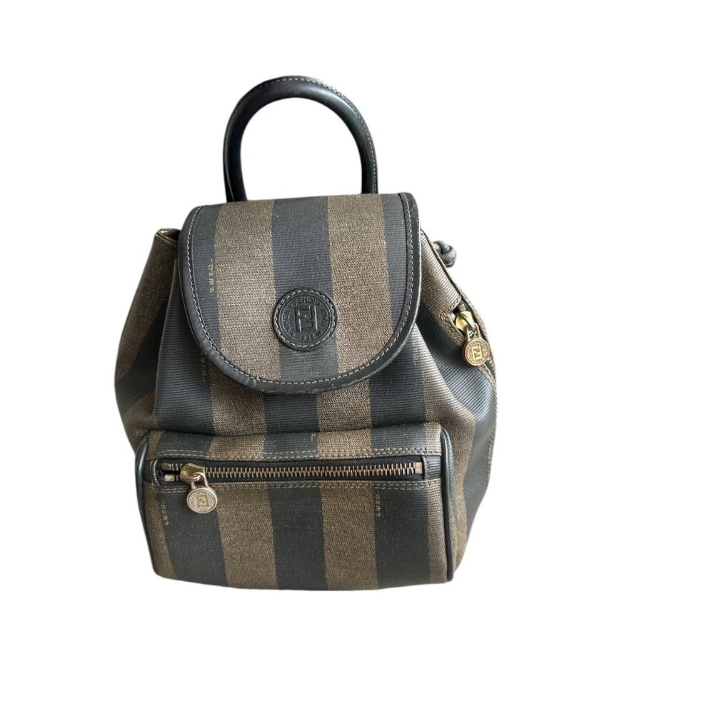 Fendi Pequin PVC  Leather Backpack